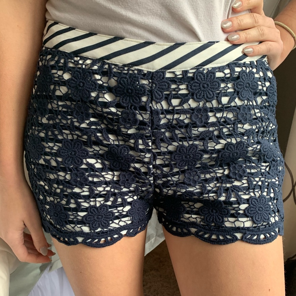 Floral/striped shorts